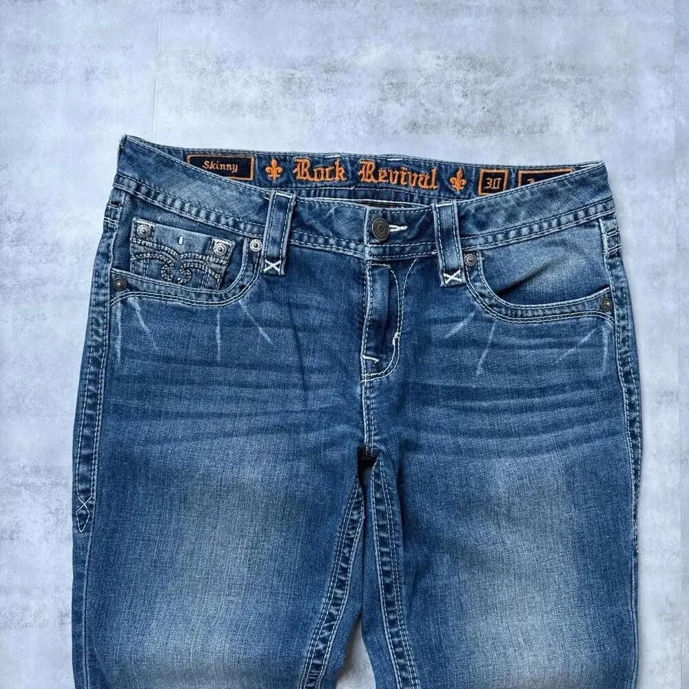 Y2K Rock Revival Jessica Skinny Women’s Denim Jeans - Picture 7 of 7